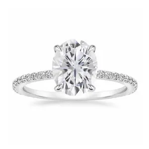 Groothandel Wit Moissanite Diamond 18 k Gouden Ring ontwerpen voor Meisje