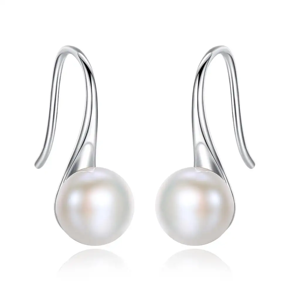 EG018 Elegant Ladies Fashion drop hook shell pearl earrings 925 sterling silver jewelry