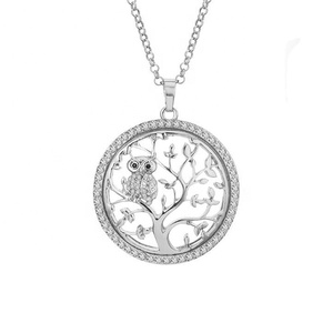<span class=keywords><strong>Collana</strong></span> con <span class=keywords><strong>albero</strong></span> <span class=keywords><strong>della</strong></span> <span class=keywords><strong>vita</strong></span> con gioielli in strass di cristallo con pendente a forma di gufo - Product Image 4