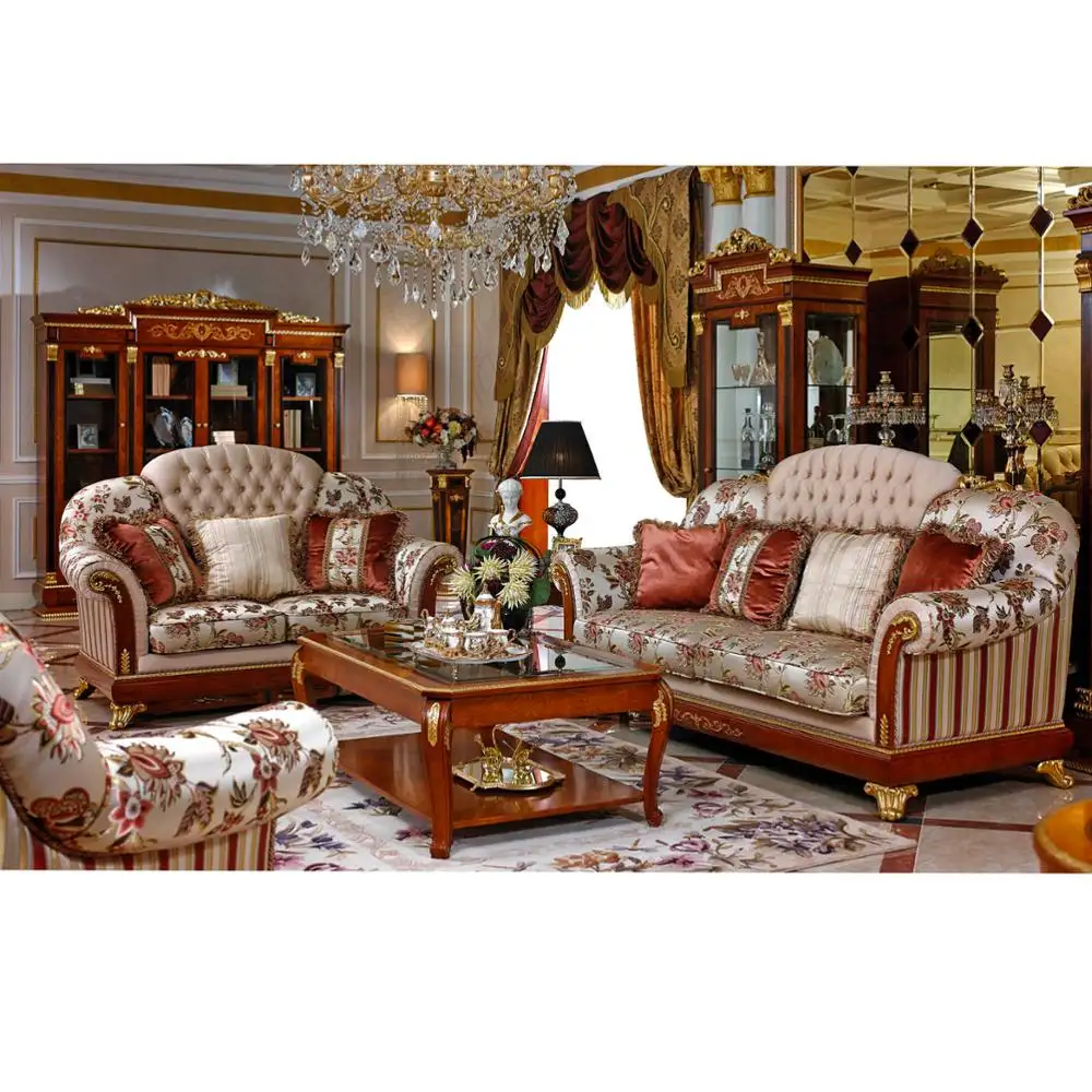YB38 rica y hermosa casa decoración francés provincial de sala muebles de sofá de estilo barroco