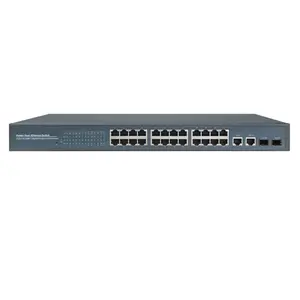 Realtek 1000Mbps ağ 24 port Poe Ethernet Switch ile 2 Gigabit Combo 48V IP kamera için
