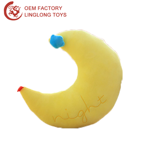 Dessin animé ours poupée <span class=keywords><strong>traversin</strong></span> oreiller peluche croissant coussin de siège arrière dans le bureau jaune lune forme oreiller avec ours jouet - Product Image 3