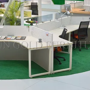 120 डिग्री कार्यालय कार्य केंद्र vari डेस्क इस्पात स्टाफ विभाजन डेस्क (SZ-WS063)