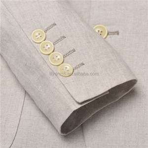 NA54 Ultimi Modelli di Completi Eleganti in Lino <span class=keywords><strong>Beige</strong></span> Avorio per Matrimoni, Smoking da Cerimonia per Uomo, Testimone e Sposo, Personalizzabile in 2 Pezzi - Product Image 5