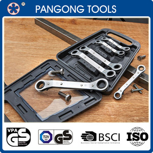 Quality Flat Reversible <strong>Ring</strong> Ratchet Wrench <strong>Spanner</strong> <strong>Set</strong> 6-19mm Hand Tool Kit - Product Image 2
