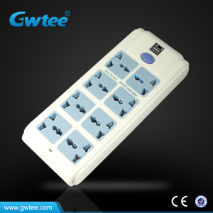 3-pin 10 grupo de manera múltiple toma de corriente universal fxd-327A con protector contra sobretensiones - Product Image 2