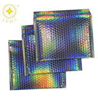 Enveloppes holographiques rembourrées, 50 pièces, métallique, pour la livraison, en feuille d'aluminium