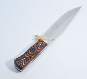 Cuchillo de supervivencia para exteriores, hoja fija, espiga completa, mango de madera pakka de latón, cuchillo de caza para acampar - Product Image 5