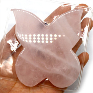 Herramienta Gua Sha de Cuarzo Rosa Natural con Forma de Mariposa, Masajeador Facial Único para Antienvejecimiento y Rejuvenecimiento de la Piel, Drenaje Linfático - Product Image 5