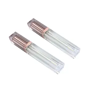 高品质空 7 克玫瑰金方形定制塑料化妆品 lipgloss 管/瓶/包