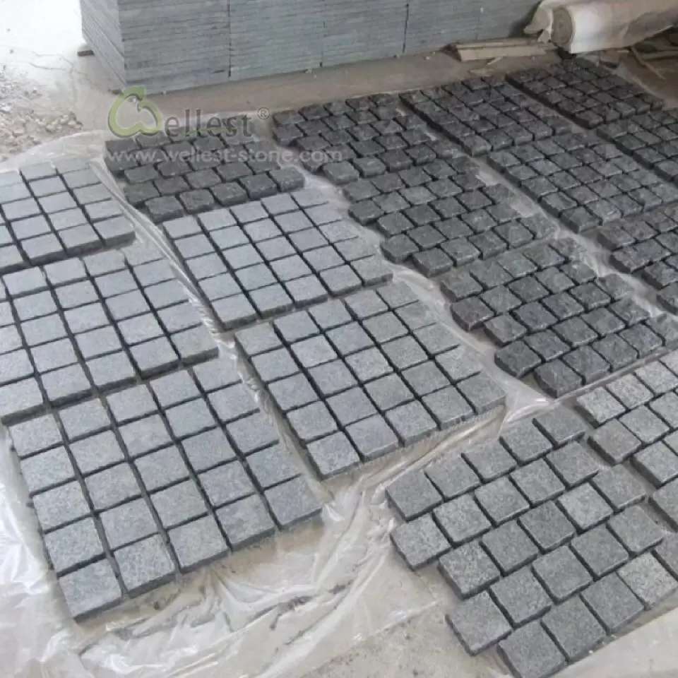 Mesh Paving Stone Type granite cobblestone driveway pavers lowest Price