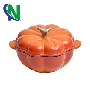 pumpkin shape cast iron enamel cookware