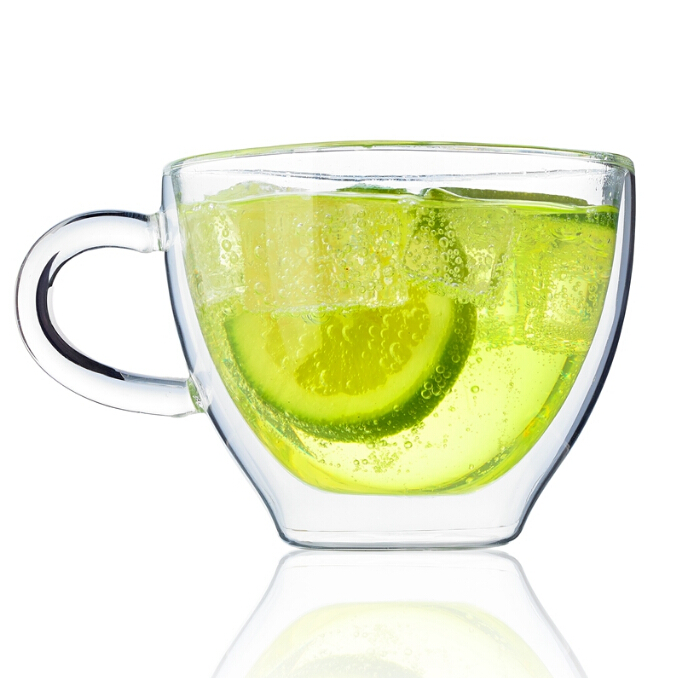 6 oz Strong Double Wall Insulated Borosilicate Thermo Glass Coffee Tea Cups Glass Mug