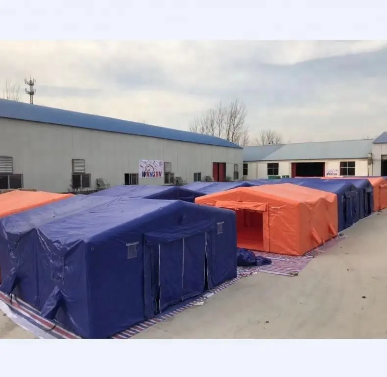 Hoge kwaliteit 0.9mm PVC zeildoek luchtdichte opblaasbare militaire tent camping tent prijs