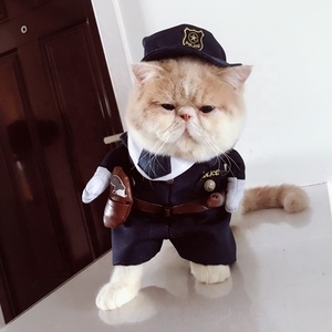 2019 vendita calda divertente cane gatto polizia costume vestiti pet moda decorazione Halloween natale compleanno pet dog cat polic costume - Product Image 2