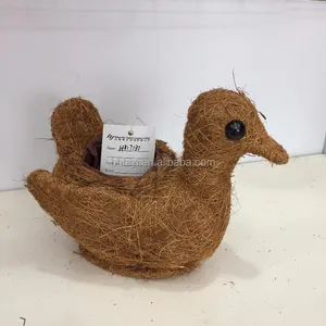 Handmade Coco Fiber Decorative Novelty Animal Shaped Planter-Duck