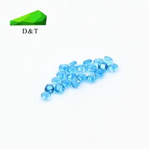 natural loose gemstone faceted stone natural round shape high quality blue apatite stone price for making jewelry