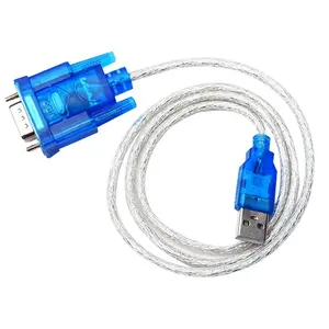 Kabel adaptor konverter Serial Male ke Male USB 2.0 ke RS232 DB9 kualitas tinggi