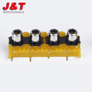 À usage général rca jack pour pcb <span class=keywords><strong>montage</strong></span> JTELE AV rac pin jack socket 4 broches rca connecteur - Product Image 1