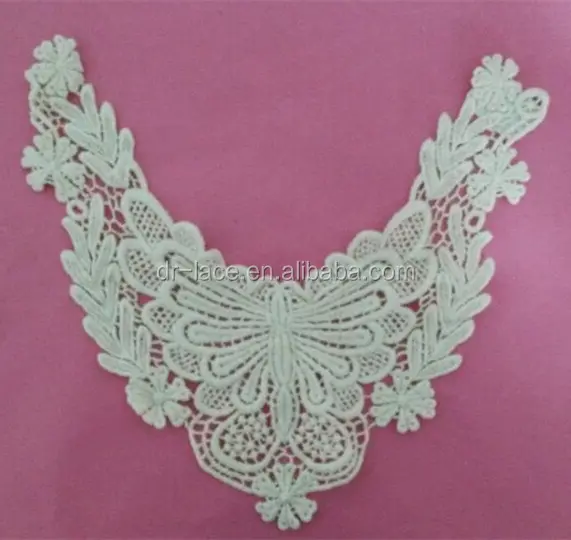 cotton butterfly neck lace, cotton lace patch, lace applique