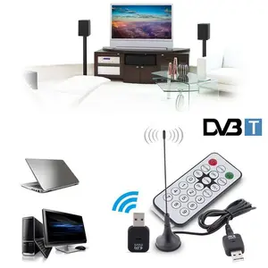 Grosir antenae receiver-Antena DVB-T Digital Mini, USB 2.0 Digital DVB-T SDR + DAB + FM HDTV Stick Antena Dongle Stick Perekaman Video Siaran Penerima DVBT