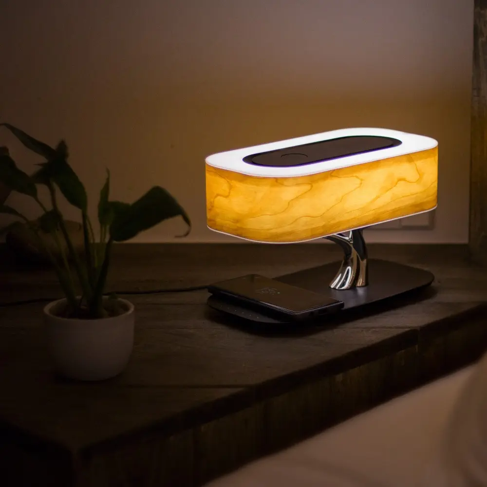 Charger furniture wireless charging lamp and speaker multi function