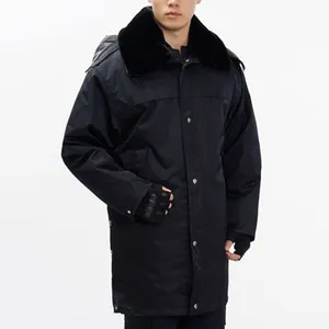 Wholesale Men's Black Security Guard Uniforms Janitor Gatekeeper Workwear Thick Coat Padded WinterJacket Custom Security Uniform