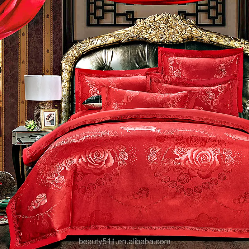 Set piumino biancheria da letto di lusso indiano a mano blocco stampato colore rosso Mandala Design tessuto di cotone lenzuola doppie BS446