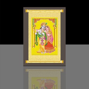 Factory販売24 18kゴールドメッキIndia神写真3dヒンドゥー神と画像フレーム - Product Image 1