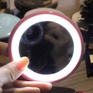 Miroir de maquillage miniature portable à une seule face, lumières LED, finition ABS, pile bouton, miroir de poche compact, miroir de courtoisie portable, personnalisé - Product Image 2