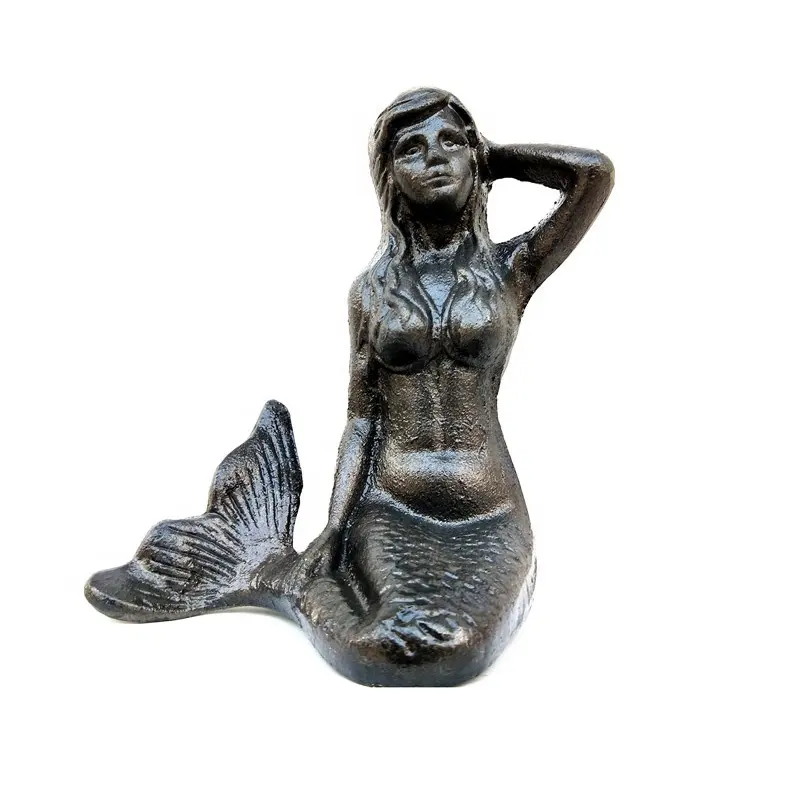Dökme Demir antika Mermaid Heykel karikatür Heykelcik