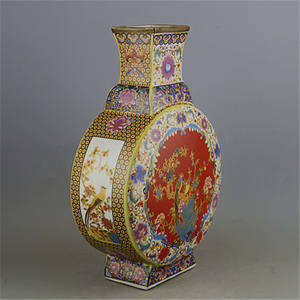 الصينية أعلى اسرة تشينغ العتيقة السيراميك الثقيلة famille مزهريات من البورسلين - Product Image 3