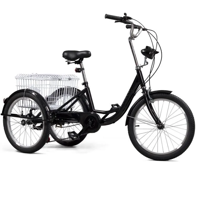 Tricycle pliable en aluminium pour adultes, tricycle léger, siège pour enfants et adultes, avec vitesses