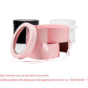 Boîtes à fleurs rondes pour la saint-valentin, vente en gros, avec fenêtre en PVC, livraison gratuite - Product Image 2