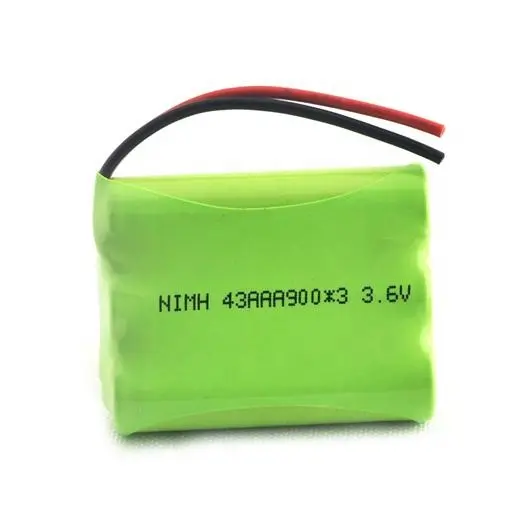 AAA Ni-Mh بطارية قابلة للشحن حزمة 3S1P 3.6V 900mAh مع 2 أسلاك عالية الجودة الصف بطاريات انخفاض التفريغ الذاتي خالية من الرصاص