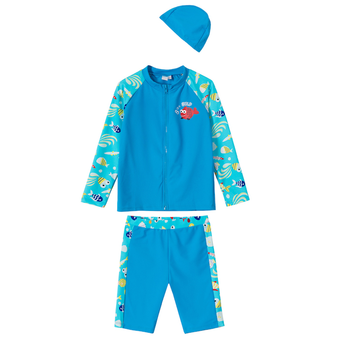 Low quantity hood rash guard long sleeve surf shirt front zipper swimwear for swim , boy rash guard pants for swim and surfing