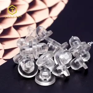 Clear Rubber Bullet Clutch Ohrring Sicherheits rücken für Angelhaken Ohrring