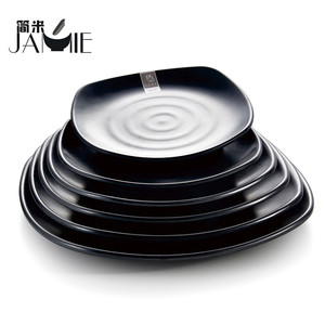 Cena 100% melamina plástico comida placa, tapas placas negro - Product Image 1