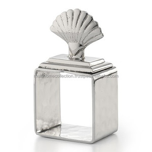 Regard accrocheur en acier inoxydable martelé à la main coquille rond de serviette pour hôtel et nouvel an célébration déco incroyable ronds de serviette - Product Image 1