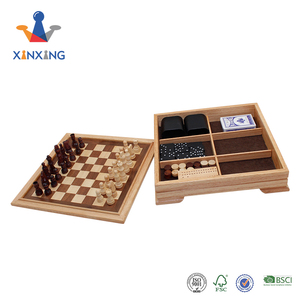<strong>Wood</strong> Chess Board 5-in-1 Chess <strong>Backgammon</strong> Table <strong>Set</strong> - Product Image 3