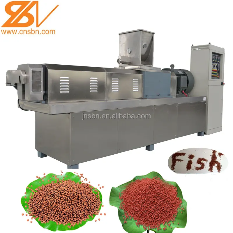 Alimento de peixes automático que faz a máquina, extrusora de ração flutuante peixe, peixe linha de processamento de alimentos