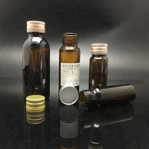 30 ml <span class=keywords><strong>50</strong></span> ml 100 ml <span class=keywords><strong>Pharma</strong></span> Bottiglia di Liquido Orale Personalizzato Liquido di Vetro Ambra Bottiglia Rotonda con Tappo In Alluminio per liquido medicina Sciroppo - Product Image 3