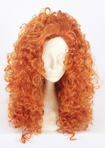 Parrucca Anime Brave all'Ingrosso, 55cm Lunga Ondulata Arancione, Parrucca Principessa <span class=keywords><strong>Merida</strong></span> per Cosplay, Capelli Sintetici - Product Image 2