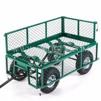 Chariot de jardin à 4 roues repliables, pour l'extérieur, avec côtés repliables