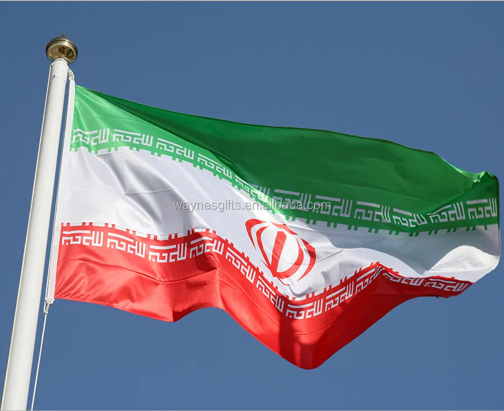 3X5 Kaki Poliester Bendera Iran Terbang Melambai