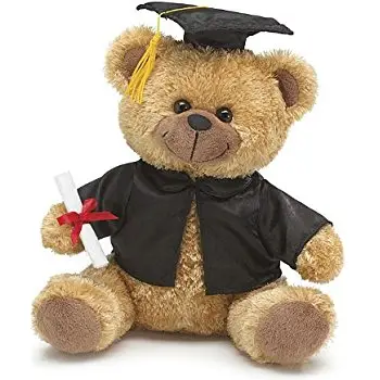 Graduation stuffed teddy bear with top hat and clothes