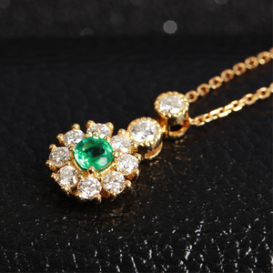 SGARIT Bijoux Usine En Gros À La Mode Diamant 0.15ct Pierre Naturelle Émeraude <span class=keywords><strong>Collier</strong></span> - Product Image 3