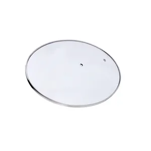 Jinyuan Hộ Gia Đình Glass Bìa Vòng Thép Không Gỉ Đơn Hơi Lỗ Nhìn Thấy Kính Cường Lực Pot Lid-JY037