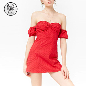 Dernières Créations Rouge Sexy de Femmes Hors-la-Épaule Vêtements Dames Chérie Robe - Product Image 1