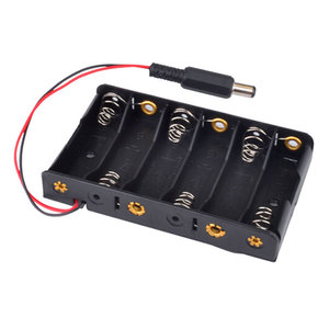 Boîtier de rangement pour 6 piles AA 1,5 V avec prise d'alimentation DC2.1, boîte de rangement DIY pour 6 piles AA 9 V - Product Image 4